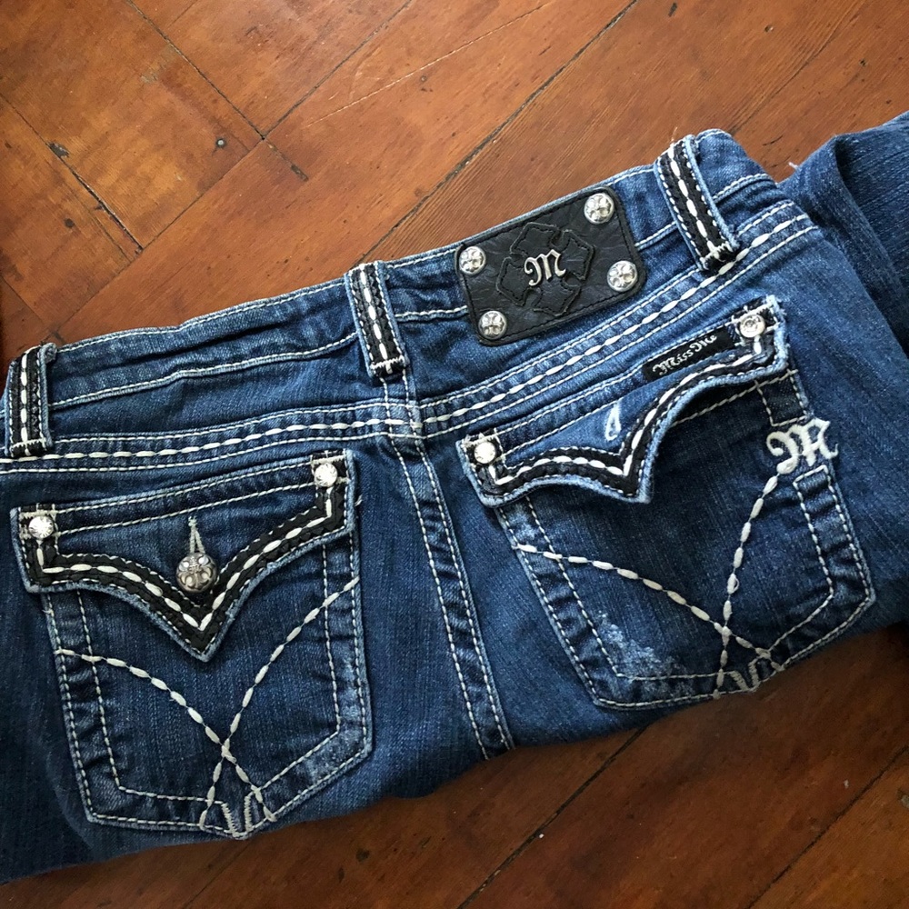 Miss me Bootcut Distressed Blue Denim